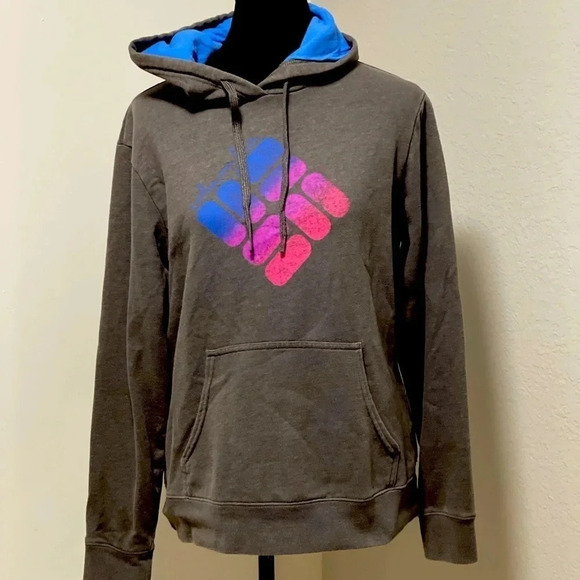 Columbia Women’s Grey Pullover Hooded Sweatshirt with Kangaroo Pocket MEDIUM - Picture 1 of 5